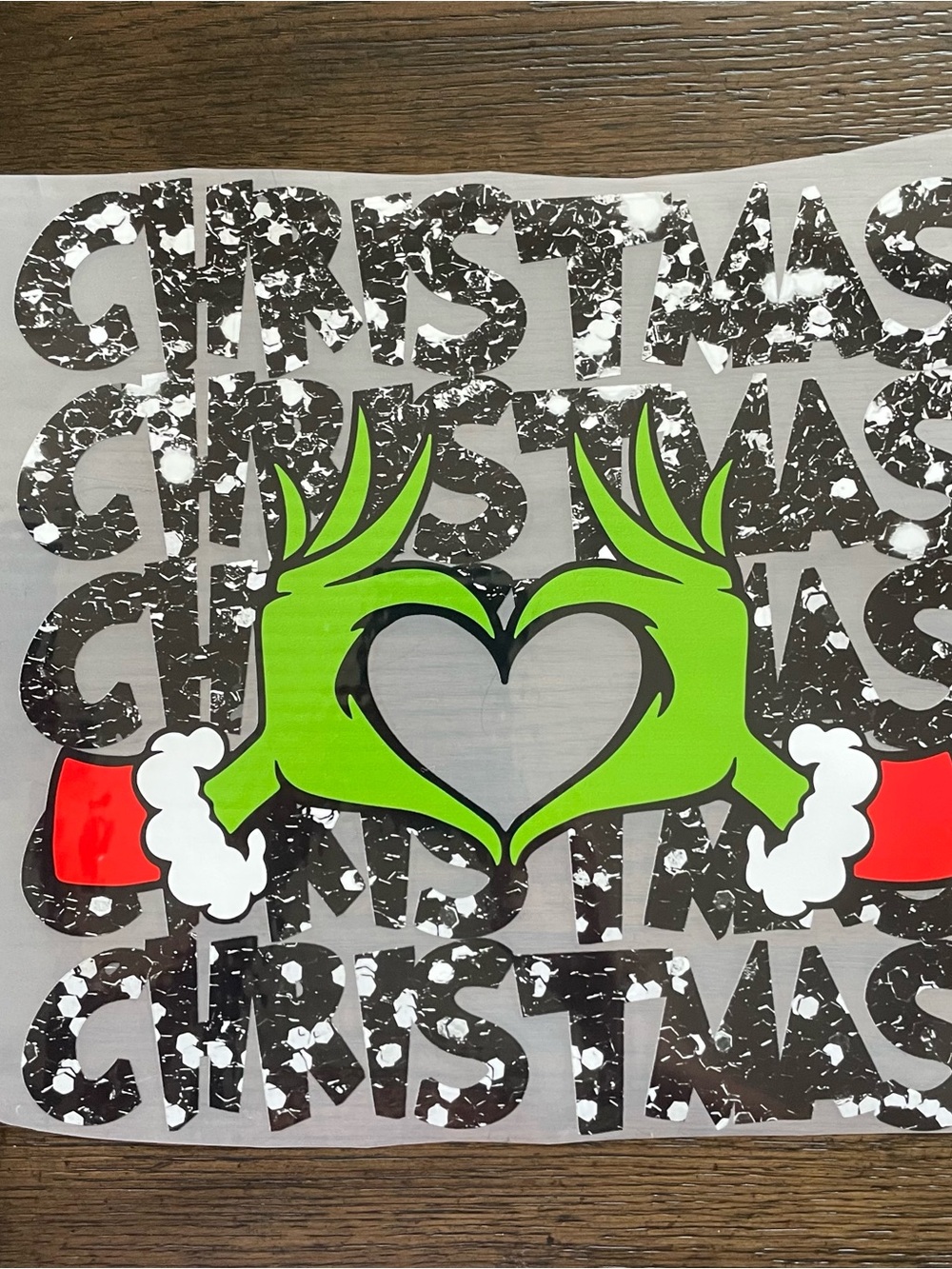 Green Grinch Hand Heart Holiday shirt transfer